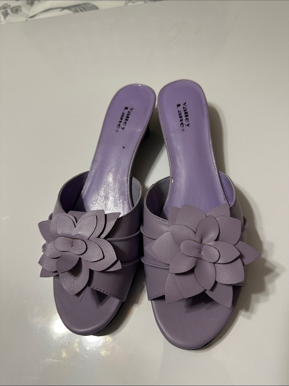 Valley Lane Lavender Floral Slide Mules